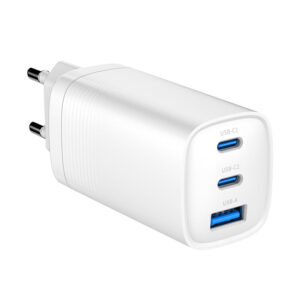 WEG-65W-N 65-W-GaN-Ladegerät in Schwarz & Weiß mit EU-, UK-, US-, AU-Stecker